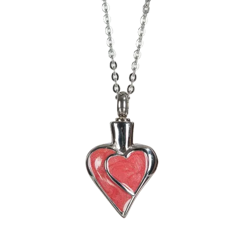 Pink Heart Memorial Pendant