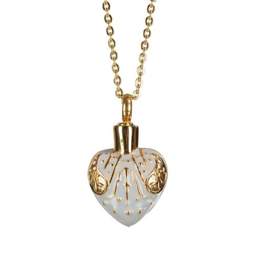 Gold and White Memorial Pendant